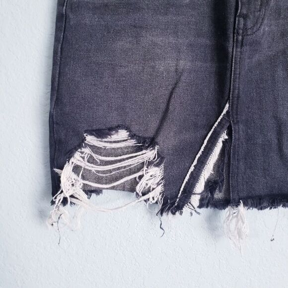 Free People Black Denim Skirt - Picture 3 of 6